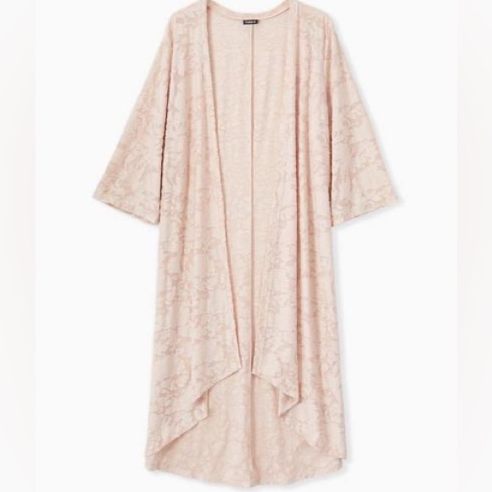 Torrid NEW Slub Kimono High-Low Burnout Sweater Cardigan Sz 3X